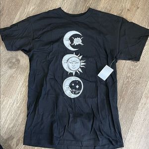 Mens shirt black sun moon